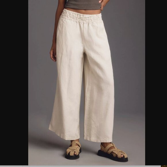 Anthropologie The Somerset Linen Pull-On Pants Sz M - Picture 15 of 15